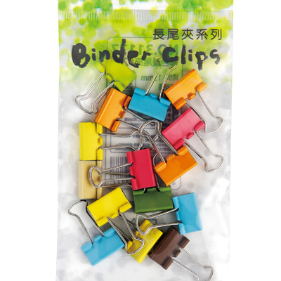足勇 NO.31177 吊袋裝彩色長尾夾#228(15mm) 15支 / 包 