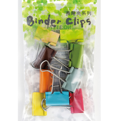 足勇 NO.31174 吊袋裝彩色長尾夾#225(25mm) 8支 / 包