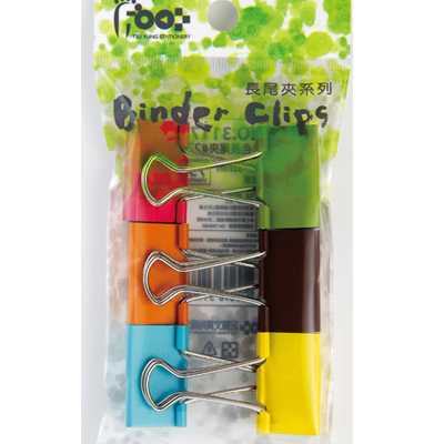 足勇 NO.31173 吊袋裝彩色長尾夾#224(32mm) 6支 / 包