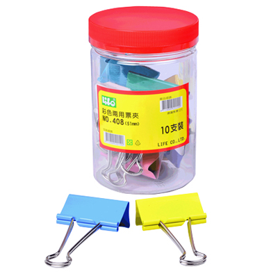 LIFE 徠福 NO.408 彩色兩用票夾(筒裝)51mm -10支裝 / 筒