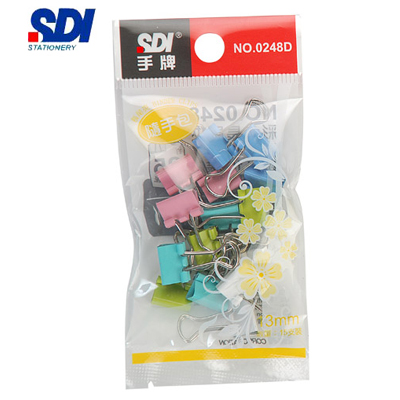 SDI手牌 0248D 13mm 彩色長尾夾- 15支入 / 包 