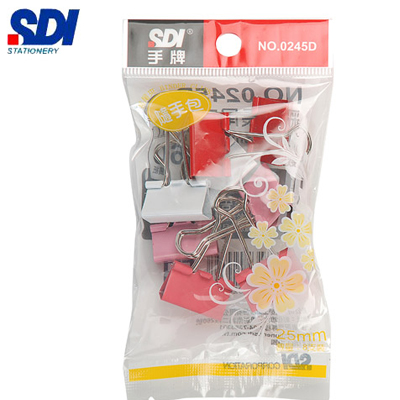 SDI手牌 0245D 25mm 彩色長尾夾- 8支入 / 包  