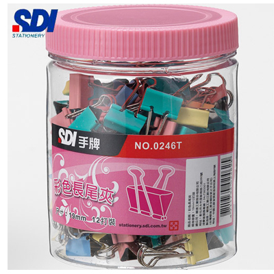 SDI手牌 0245T 25mm 彩色長尾夾- 72支入 / 筒