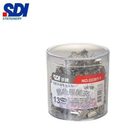 SDI手牌 0238T-1 小幫手OA筒13mm銀色長尾夾 - 144支入 / 筒  