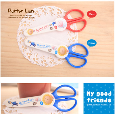 【雄獅】SS-005 奶油獅安全剪刀(藍色)/支