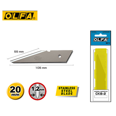 OLFA CKB-2 不鏽鋼工藝刀刀片 (2片入) / 包
