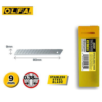 OLFA AB-10S 不鏽鋼小型美工刀片(10片裝) / 盒