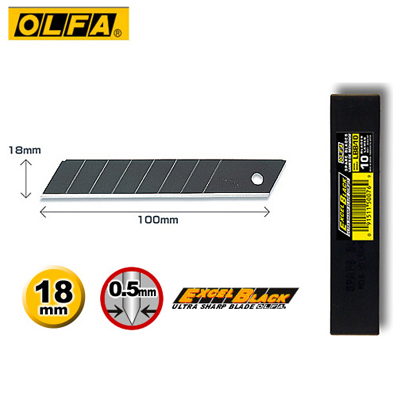 OLFA LBB-10 大型超銳黑刃美工刀片(10片裝) / 盒