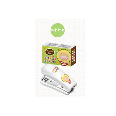 【雄獅】HS212 奶油獅迷你釘書機+針(白)/組 