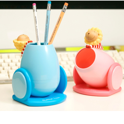 【雄獅】PH-002 奶油獅砲彈飛人筆筒(粉紅色)  