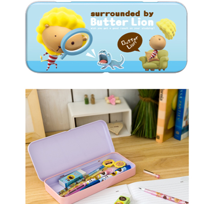 【雄獅】MC-003 奶油獅鐵筆盒(藍)