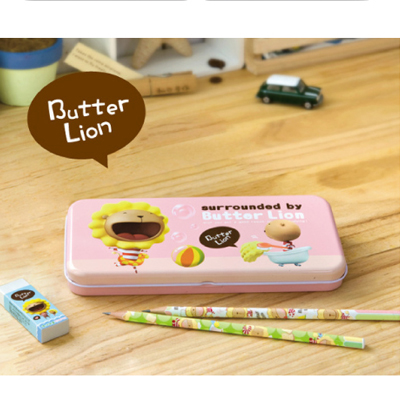 【雄獅】MC-003 奶油獅鐵筆盒(粉紅)