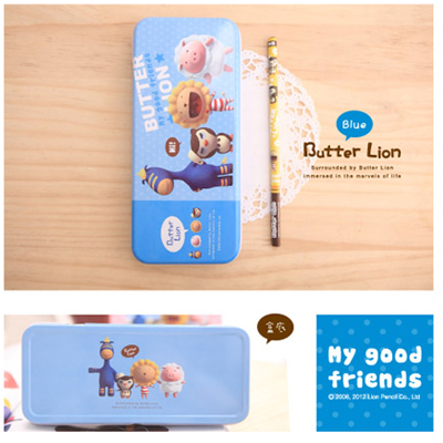 【雄獅】MC004 奶油獅鐵筆盒(藍)