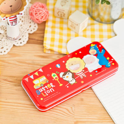 【雄獅】MC010 奶油獅鐵筆盒(紅)