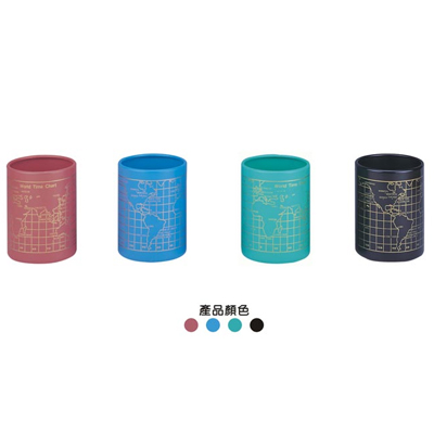 LIFE 徠福 NO.2341 地圖筆筒(鐵製7.5X10cm)-紅、藍、綠、黑四色 / 個