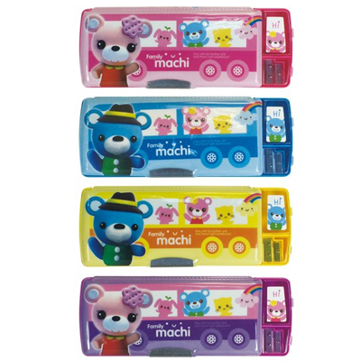 荃翔 00026 麻吉熊加寬雙面削筆盒 / 個