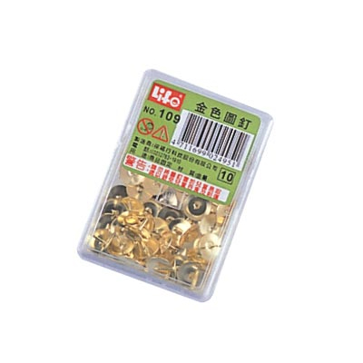 LIFE 徠福 NO.109 金色圖釘-小(50支入) / 盒