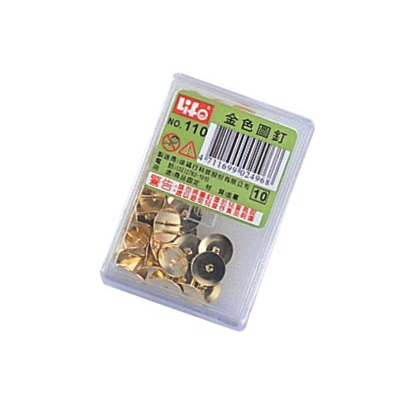 LIFE 徠福 NO.110 金色圖釘-大(40支入) / 盒