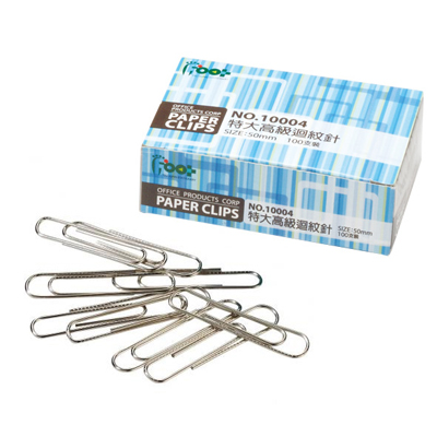 足勇 NO.10004 特大迴紋針 100支 / 盒