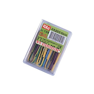 LIFE 徠福 NO.108 彩色迴紋針(50mm20支入) / 盒