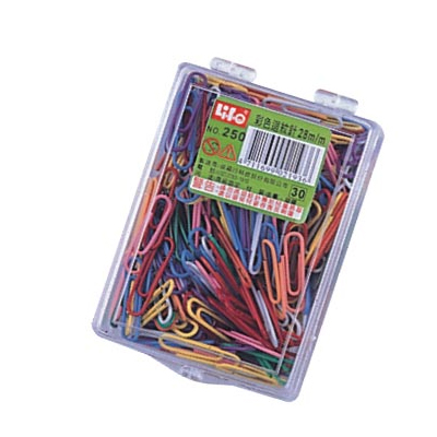 LIFE 徠福 NO.250 彩色迴紋針(28mm250支入) / 盒  