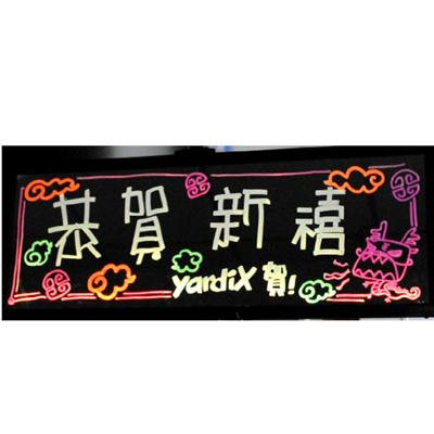 七彩幻化電子白板【DEMO123高亮度LED螢光手寫板--30*80cm長幅尺寸 】免輸出 多種效果選擇 可當招牌/應援板/菜單