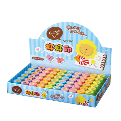 【雄獅】IK-004 奶油獅好好印圓型印章 60入/盒