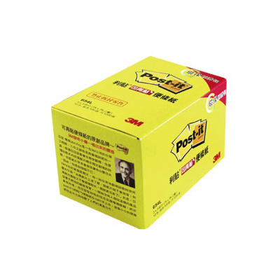  【3M】654L 可再貼便條紙系列環保經濟包 黃/盒  