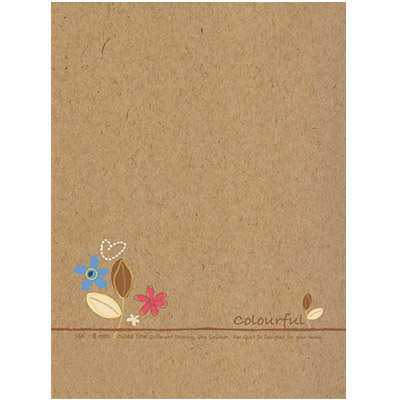 博崴 AO1014 牛皮筆記 25K橫線加厚-花 -5本入 / 包