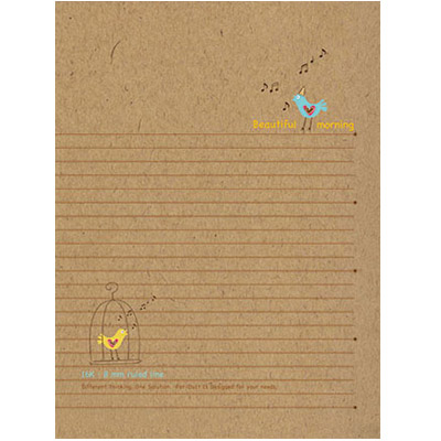 博崴 AO1011 牛皮筆記 16K橫線加厚-小鳥 -5本入 / 包