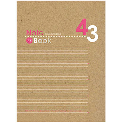  博崴 AO1010 牛皮筆記 A4橫線加厚-桃 -5本入 / 包  