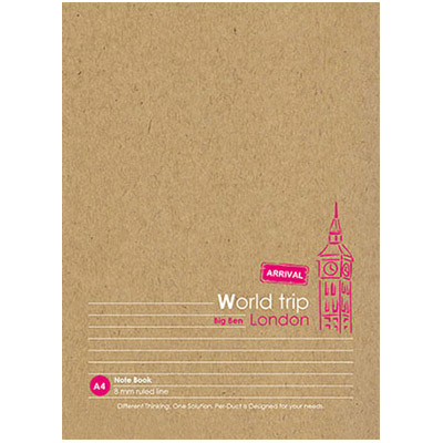 博崴 AD1612 牛皮筆記 A4橫線-倫敦 -6本入 / 包 