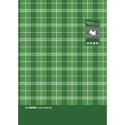 博崴 AM1624 Mono 25K布格紋平裝筆記-綠 -10本入 / 包 