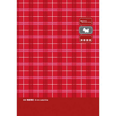 博崴 AM1622 Mono 25K布格紋平裝筆記-紅 -10本入 / 包 