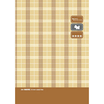 博崴 AM1621 Mono 25K布格紋平裝筆記-米 -10本入 / 包 