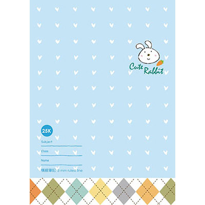 博崴 AF1623 25K平裝筆記-菱格兔 -10本入 / 包 