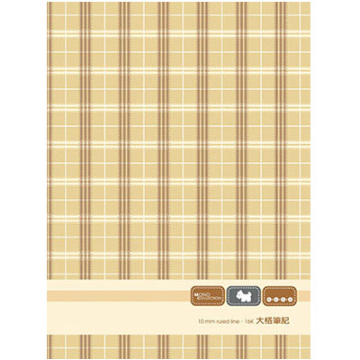 博崴 AM1207 Mono 16K布格紋大格平裝筆記本-米 -10本入 / 包  