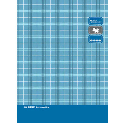 博崴 AM1059 Mono 16K布格紋平裝筆記本-藍 -10本入 / 包  
