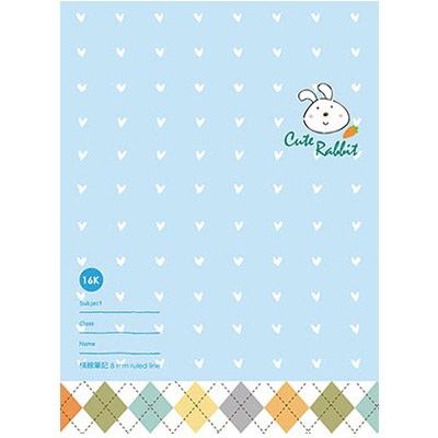 博崴 AF1068 16K平裝筆記(菱格兔) -10本入 / 包