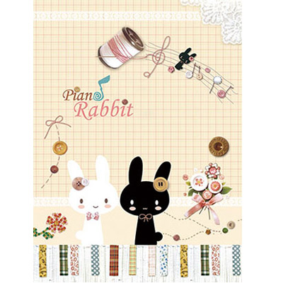 博崴 AF1033 RABBIT 16K平裝筆記(針線) -10本入 / 包