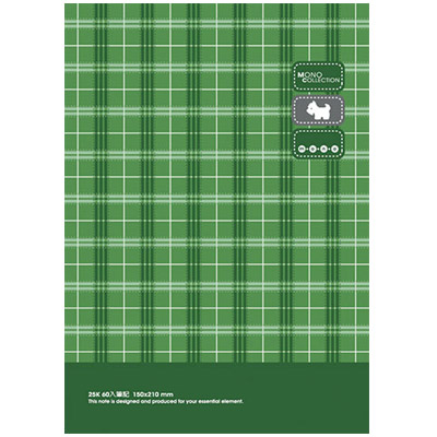 博崴 AM1436 Mono 25K布格紋膠皮筆記-綠(153*214) -3本入 / 包  