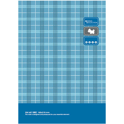 博崴 AM1435 Mono 25K布格紋膠皮筆記-藍(153*214) -3本入 / 包  