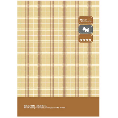  博崴 AM1433 Mono 25K布格紋膠皮筆記-米(153*214) -3本入 / 包  