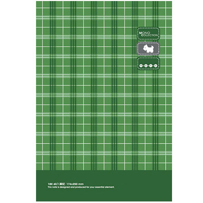 博崴 AM1432 Mono 18K布格紋膠皮筆記-綠(176*252) -3本入 / 包  