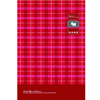 博崴 AM1430 Mono 18K布格紋膠皮筆記-紅(176*252) -3本入 / 包  