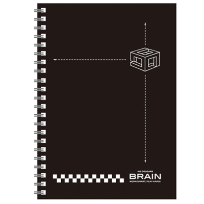 博崴 AW3033 B5無色系列膠圈筆記-黑 -3本入 / 包 