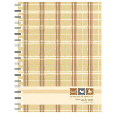 博崴 AM3253 25K布格紋夾袋膠圈本-米 -3本入 / 包