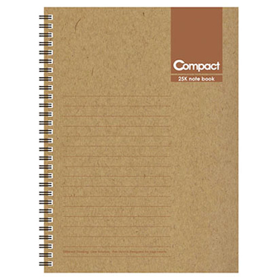 博崴 AO3011 25K COMPACT牛皮膠圈筆記-咖 -3本入 / 包 