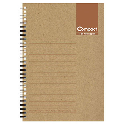 博崴 AO3001 18K COMPACT牛皮膠圈筆記-咖 -3本入 / 包 