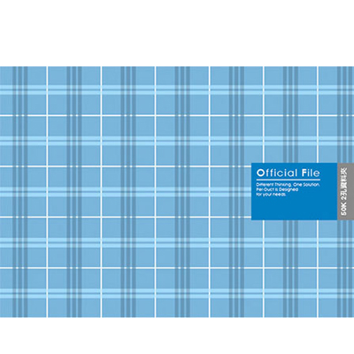 博崴 AO2036 50K布格紋資料卡夾-藍 / 個  